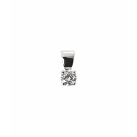  Pendentif Or Blanc 750 serti d un Diamant Ce Diamant rond mesure 3,7mm pèse 0,21 carat Les dimensions du pendentif sont 1...