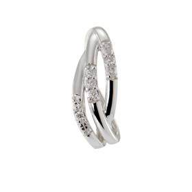 Pendentif Or Blanc 750 Diamant Pendentif serti 5 diamants 0.0013ct Poids total diamant : 0,068 carat (Qualité H S) Dimensi...