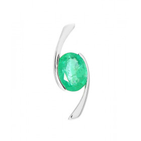  Pendentif Or Blanc 750 Emeraude ovale 8x6mm Pendentif Or Blanc 750 Emeraude ovale 8x6 mm (1 carat) Dimensions du pendenti...