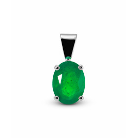  Pendentif Or Blanc 750 Emeraude Ovale 9x7mm Emeraude ovale 9x7mm (1.8 carat) Serti à griffes Dimensions du pendentif (bél...