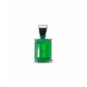  Pendentif Or Blanc 750 serti d une Emeraude Rectangulaire 8x6mm (1.26 carat) Dimensions du pendentif (bélière incluse) : ...