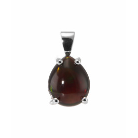  Pendentif Or Blanc 750 serti d une Opale Noire Poire 12x10mm Poids Opale : 3.5 carats Dimensions du pendentif (bélière in...