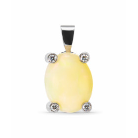  Pendentif Or Blanc 750 Opale Ovale 14x10mm Diamant Pendentif Or Blanc 750 (18 carats) Opale ovale 14x10mm (3,5 carats) se...