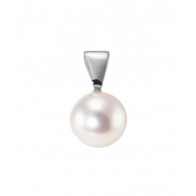 Pendentif Or Blanc 750 Perle Akoya 8mm