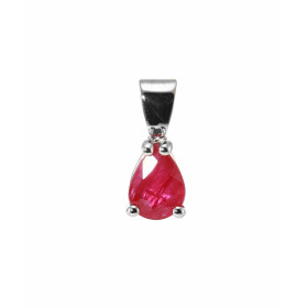  Pendentif Or Blanc 750 serti d un Rubis poire 7x5mm (0.57 carat) Serti à griffes .Dimensions du pendentif (bélière inclus...