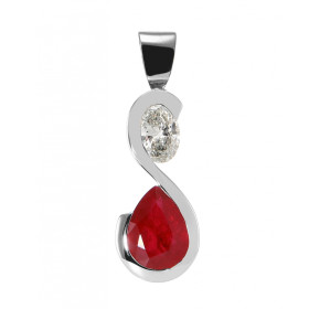 Diamant Synthétique Verneuil Rouge Rubis – Forme Poire, 21 X 15.8 X 8.3 Mm, Neuf Avec étiquette