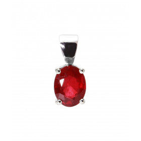  Pendentif Or Blanc 750 serti d un Rubis Traité Ovale 8x6mm (1.7 carat) Dimensions du pendentif (bélière incluse) : 13 x 6...