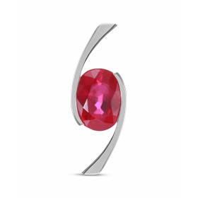  Pendentif Or Blanc 750 Rubis Traité Ovale 8x6mm Pendentif Or Blanc 750 Rubis Traité ovale 8x6 mm (1,7 carat) Dimensions d...