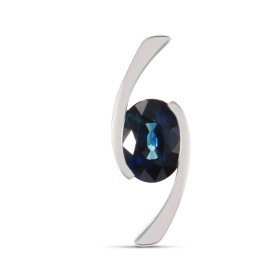  Pendentif Or Blanc 750 Saphir Ovale 8x6mm Saphir 1,75 carat provenant Madagascar Qualité Saphir : AAA Dimensions du pende...