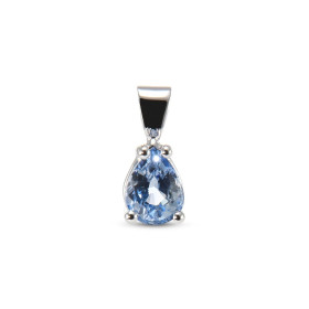  Pendentif Or Blanc 750 serti d un Saphir Ceylan Poire 7.1x5.4mm (1.25 carat) Dimensions du pendentif (bélière incluse) : ...
