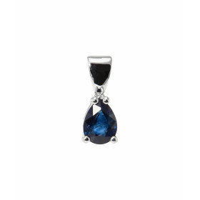  Pendentif Or Blanc 750 Saphir Poire 7x5mm Pierre 7x5mm (0.85 carat) Dimensions du pendentif (bélière incluse) : 12x5mm Se...