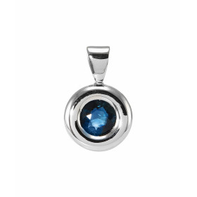  Pendentif Or Blanc 750 serti d un Saphir rond 5,5mm diamètre (0,8 carat) Serti à copeaux Pneu or blanc 11mm diamètre Dime...