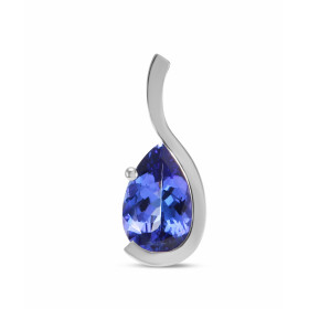 Pendentif Or blanc 750 serti d une Tanzanite AAA taille poire 10x7mm (1.9 carat) Dimensions du pendentif (bélière incluse...