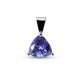  Pendentif Or Blanc 750 Tanzanite AAA Trillion 8mm Pendentif Or Blanc 750 Tanzanite triangulaire 8x8m (1.7 carat) Dimensio...