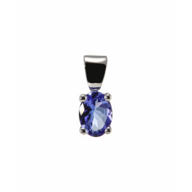 Pendentif Or Blanc 750 Tanzanite Ovale 7x5mm. Pendentif en or blanc 750 (or 18 carats). Tanzanite ovale de 7x5mm (0,85 car...