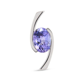Pendentif Or Blanc 750 serti d une Tanzanite Ovale 9x7mm Serti demi clos Dimensions du pendentif : 21x9mm Poids Tanzanite ...