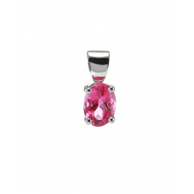  Pendentif Or Blanc 750 serti d une Tourmaline Rose Ovale 7x5mm Tourmaline rose 0.8 carat Dimensions du pendentif : 12x5mm 