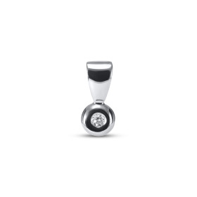 Pendentif Or Blanc 750 serti d un Diamant rond 2mm diamètre (0,03 carat - Couleur H - Pureté Si) Dimensions du pendentif (...