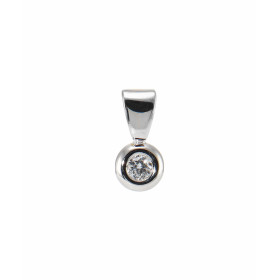  Pendentif Or Blanc 750 serti d un Diamant rond 2,8mm diamètre (0,07 carat - Couleur H - Pureté Si) Dimensions du pendenti...