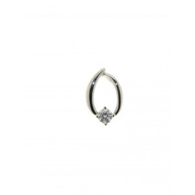 Pendentif Or Blanc serti d'un diamant de 0,106 carat. Dimensions : 12x8mm. Poids Diamant : 0,106 carats. Qualit&eacute; Di...