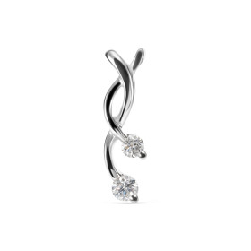 Pendentif Diamant, monture en Or Blanc 750/1000. hauteur : 17mm. Poids total des Diamants : 0,16 carats