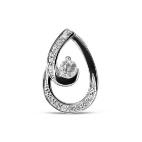 Pendentif Or blanc serti diamants pour un poids total 0,207 Carat Dimensions du pendentif : 17 x 12mm