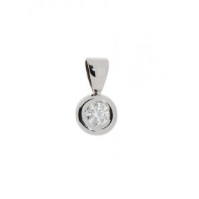  Pendentif Or Blanc 750 Diamant Diamant rond 4mm diamètre (0,22 carat - Couleur H - Pureté Si) Dimensions du pendentif (bé...