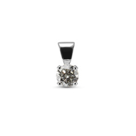  Pendentif Or Blanc 750 serti d un Diamant rond 4,2mm diamètre (0,28 carat - Couleur H - Pureté Si) Dimensions du pendenti...
