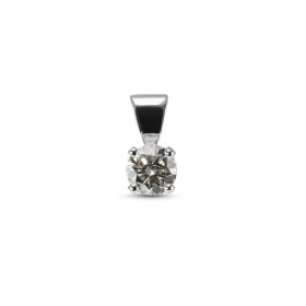 Pendentif en Or Blanc 750 serti d&#39;un Diamant rond de 4,5mm de diamètre (0,40 carat - Couleur i - Pureté Si2). Dimensio...