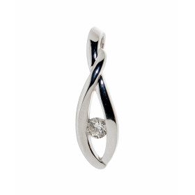 Pendentif Diamant en Or Blanc 750. Ce pendentif est serti d'un diamant rond de 2,9mm de diamètre. Les dimensions du penden...