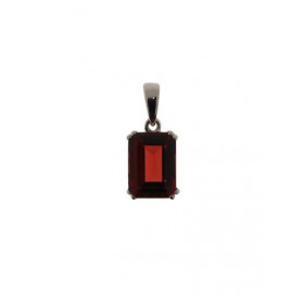 Pendentif Or 750 Grenat serti d une pierre 9x6mm, hauteur totale : 16mm