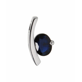  Pendentif Or Blanc serti d un saphir ovale 8x6mm (1,4 carat) Dimensions du pendentif : 16x8mm 