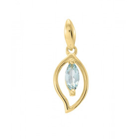 Pendentif Or jaune 375 Aigue marine navette 6x3mm Pendentif or jaune 375 (9 carats) Aigue Marine navette 6x3mm (0,20 carat...