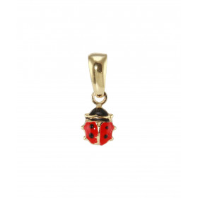 Pendentif Or Jaune 375 coccinelle émaillée. Dimensions du pendentif (bélière incluse) : 15x6mm