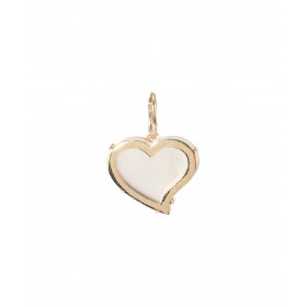Pendentif Or Jaune 375 forme coeur nacre Dimension du pendentif (bélière incluse) : 9x12mm