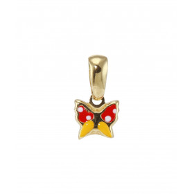 Pendentif Or Jaune 375 Papillon émaillé Dimensions du pendentif (bélière incluse) : 15x8mm