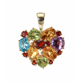  Pendentif Or Jaune 375 pierres multicolores Ce pendentif est serti d une multitude pierres fines différentes couleurs dan...
