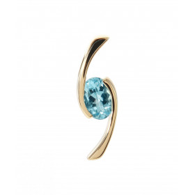  Pendentif Or Jaune 750 serti d une Aigue marine AAA ovale 6x4mm Dimensions du pendentif : 17x6mm Poids Aigue marine : 0.4...