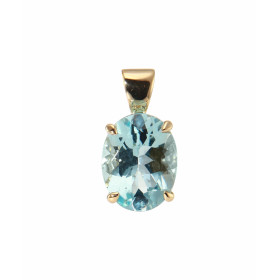  Pendentif Or Jaune 750 serti d une Aigue Marine Ovale 10x8mm (2.2 carats) Dimensions du pendentif (bélière incluse) : 16x...