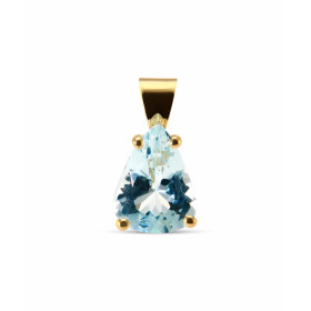  Pendentif Or Jaune 750 serti d une Aigue Marine Poire 10x8mm (2.1 carats) Dimensions du pendentif : 15x8mm Serti à griffes 