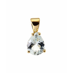  Pendentif Or Jaune 750 serti d une Aigue marine taille poire 9x7 mm (1 carat) Serti à griffes Dimensions du pendentif (bé...