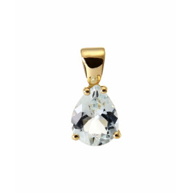 Pendentif Or Jaune 750 Aigue Marine Poire 9x7mm