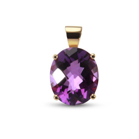 Pendentif Or Jaune 750 Améthyste Ovale 12x10mm Améthyste ovale 12x10mm (3.9 carats) Pierre sertie à griffes Dimensions du ...