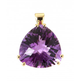  Pendentif Or Jaune 750 Améthyste Trillion 16mm Améthyste trillion 16mm coté (10.5 carats) Serti doubles griffes Dimension...
