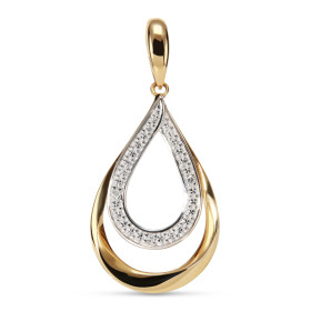 Pendentif en Or Jaune 750 serti de 3 diamants pour un poids total de 0,018 carat. Dimensions du pendentif (bélière incluse...