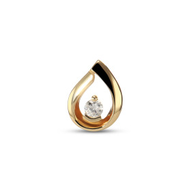 Pendentif en Or Jaune 750 serti d'un diamant de 0,08 carat. Dimensions du pendentif (bélière incluse) : 10 x 8 mm. Poids D...