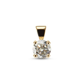Pendentif Or Jaune 750 Diamant 0.71 carat Pendentif Or Jaune 750 serti d un Diamant rond 5.8mm diamètre (0,71 carat - Coul...