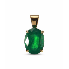  Pendentif Or Jaune 750 serti d une émeraude ovale 10x8mm (2,25 carats) Serti à 4 griffes Dimensions du pendentif (bélière...