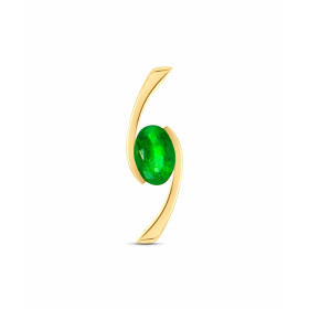  Pendentif Or Jaune serti d une émeraude ovale 6x4mm (0,4 carat) Dimensions du pendentif :18 x 5 mm 