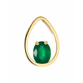  Pendentif Or Jaune 750 serti d une émeraude ovale mesuarnt 8x6mm (1,4 carat) Dimensions du pendentif (bélière incluse) : ...